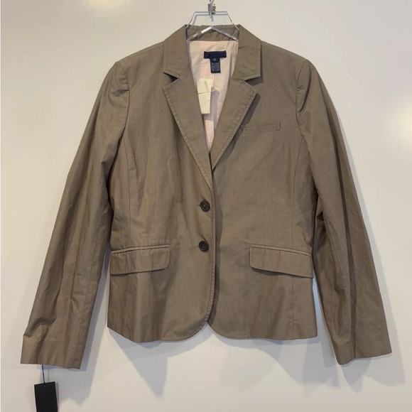 NWT J. Crew Beige Cotton Blend Blazer Career Womens Size 12 (L) - Picture 1 of 2